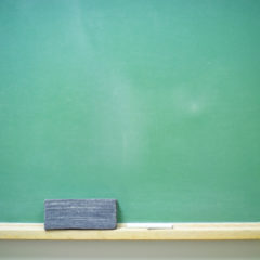 A blank green horizontal chalkboard with chalk and eraser. 14MP camera.