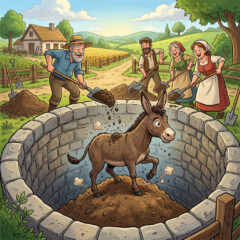 nano-banana-2_Un_día_el_burro_de_un_campesino_se_cayó_en_un_pozo._El_animal_lloró_lastimera-0